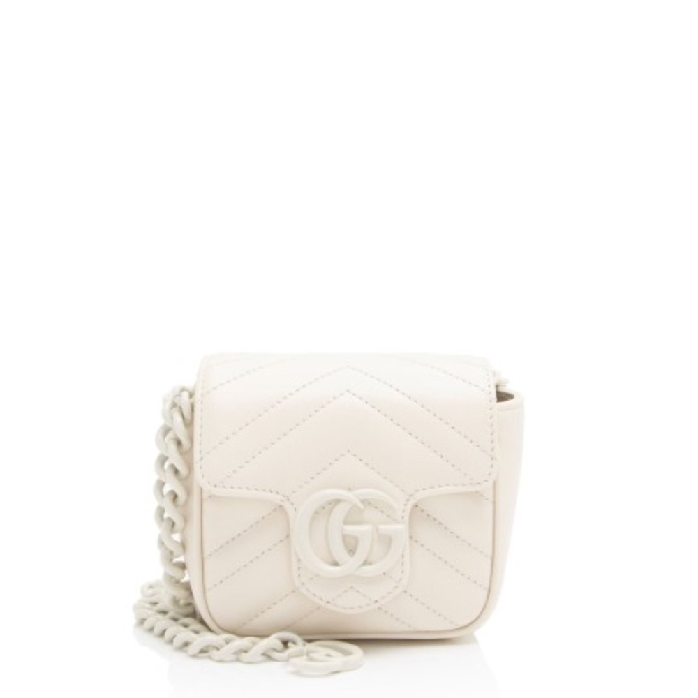 Gucci Matelasse GG Marmont Square Cream Shoulder or Belt Bag - Picture 2 of 13